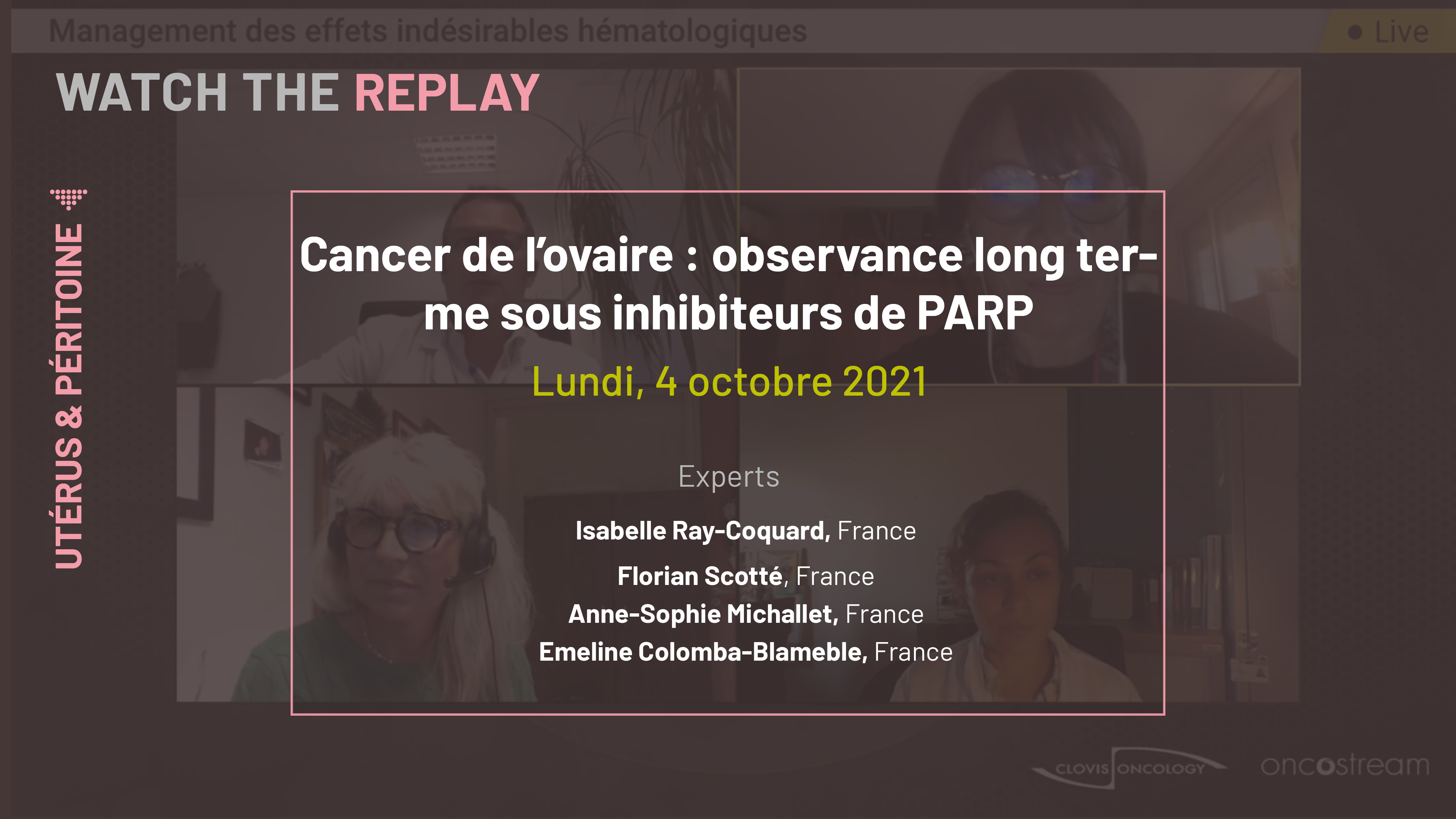 Cancer de l'ovaire : observance long terme sous inhibiteurs de PARP